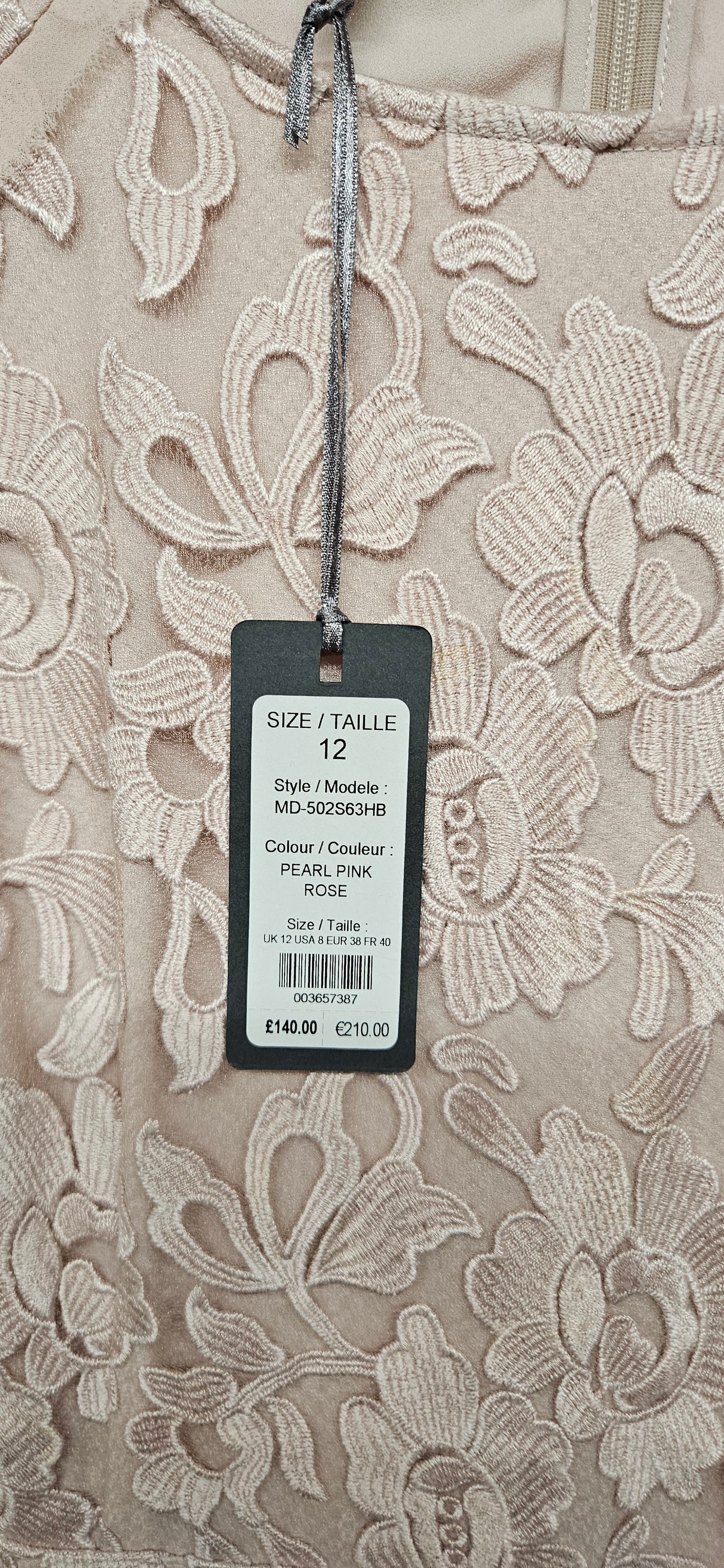 Laura Ashley Pearl Pink Rose Lace Midi Dress Size 12 BNWT