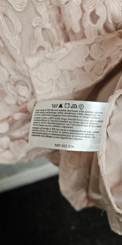 Laura Ashley Pearl Pink Rose Lace Midi Dress Size 12 BNWT