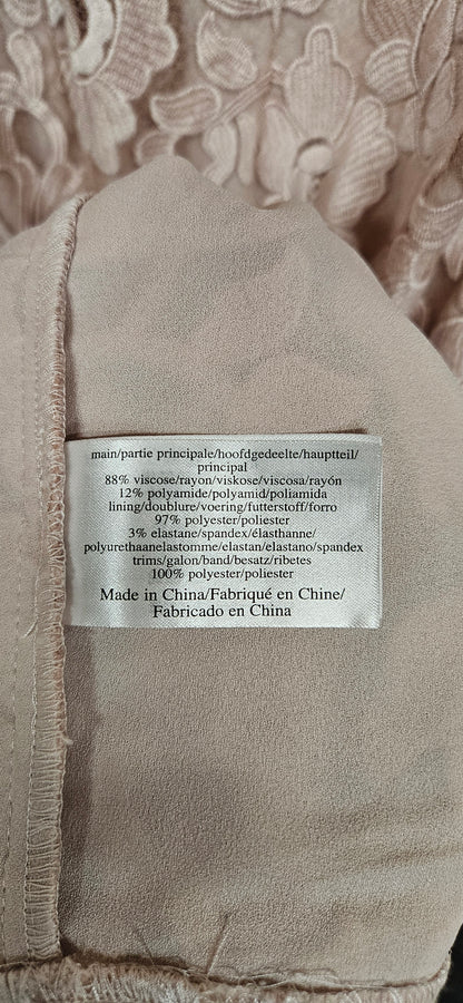 Laura Ashley Pearl Pink Rose Lace Midi Dress Size 12 BNWT