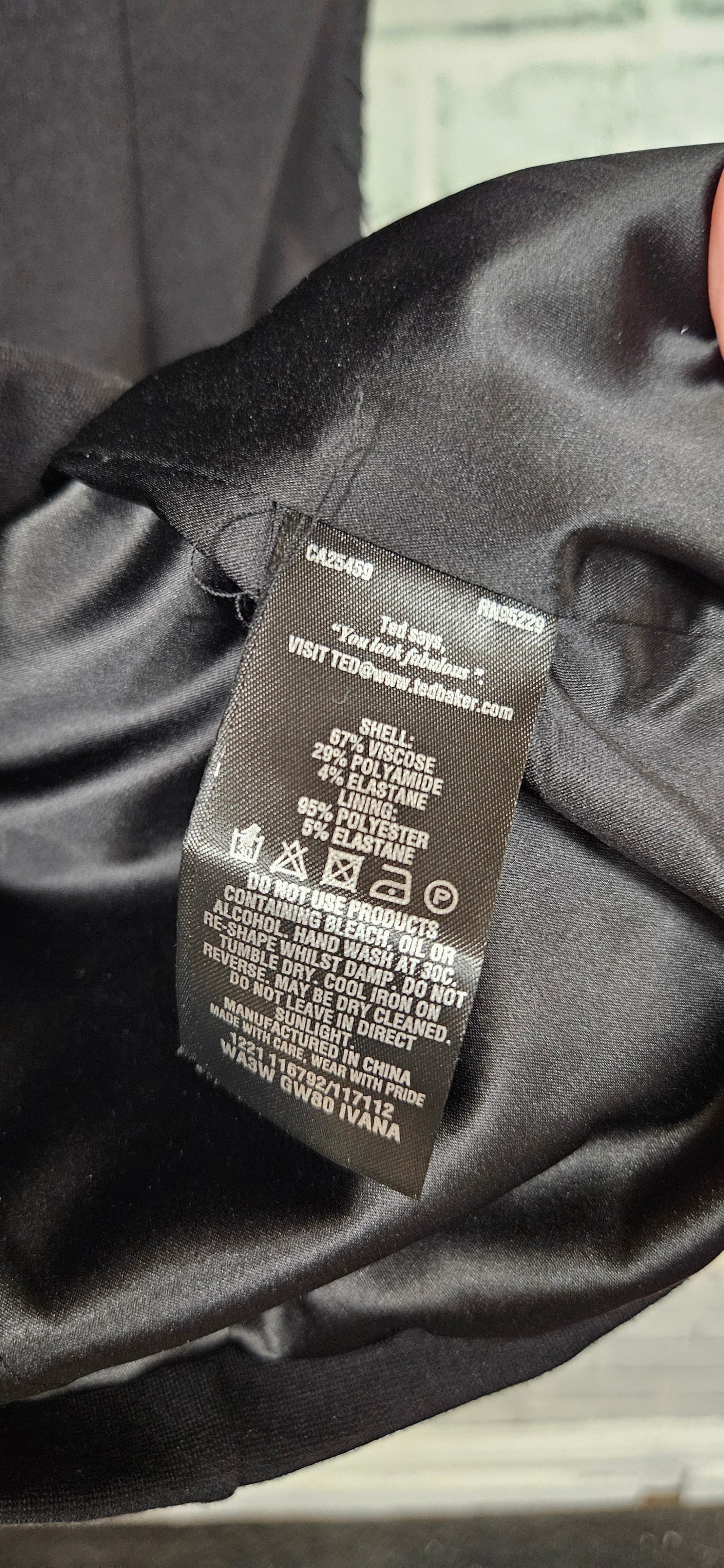 Ted Baker Black Lace Bodycon Dress Size 0