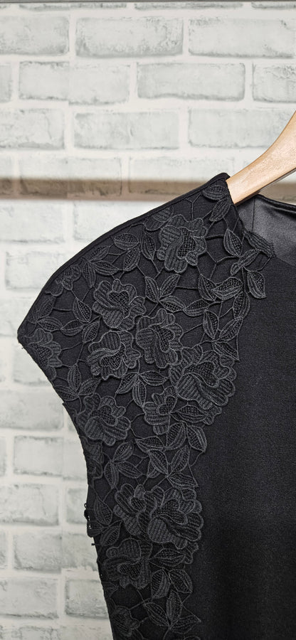Ted Baker Black Lace Bodycon Dress Size 0