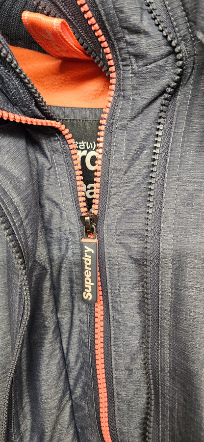 Superdry Triple Zip Fleece Lined Windbreaker Jacket Size XL