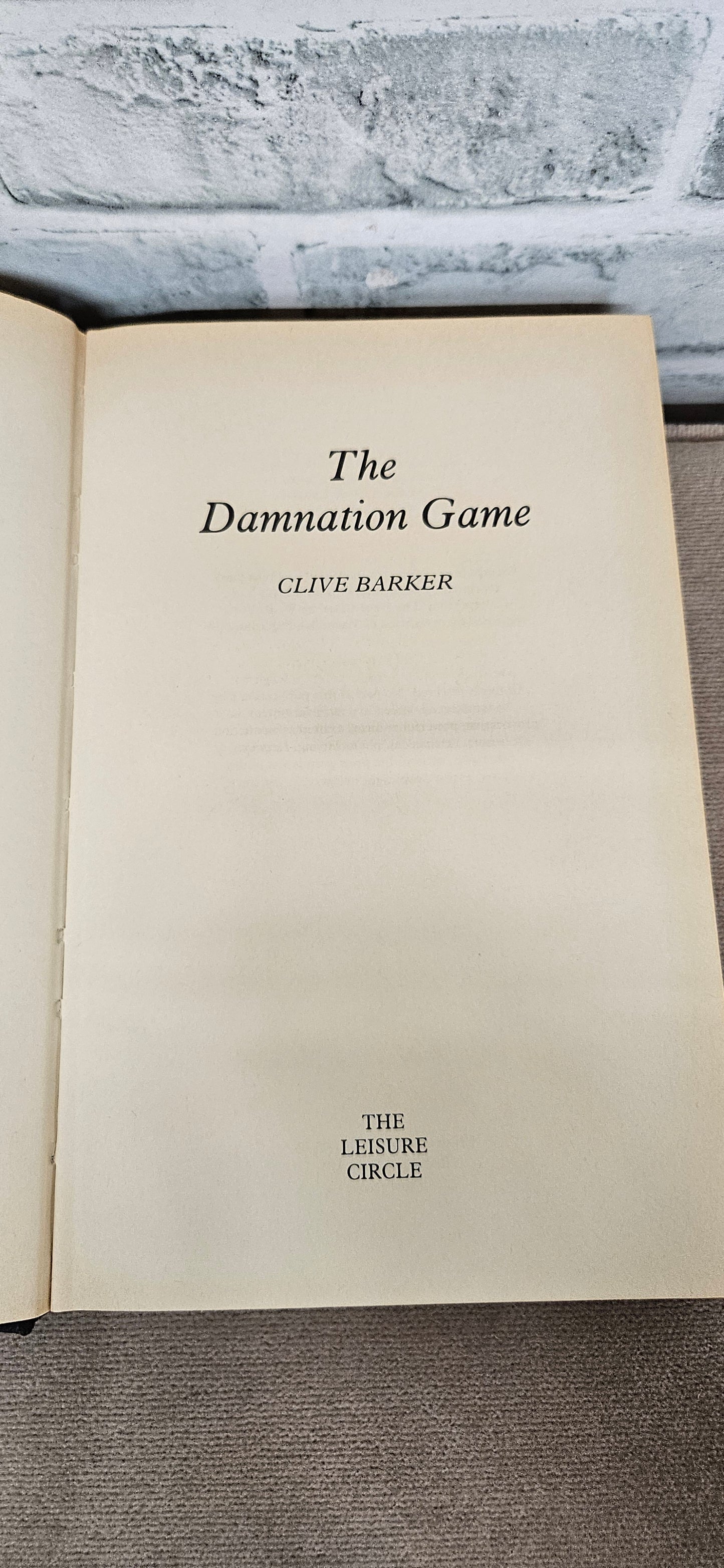 Clive Barker The Damnation Game Hardback 1985