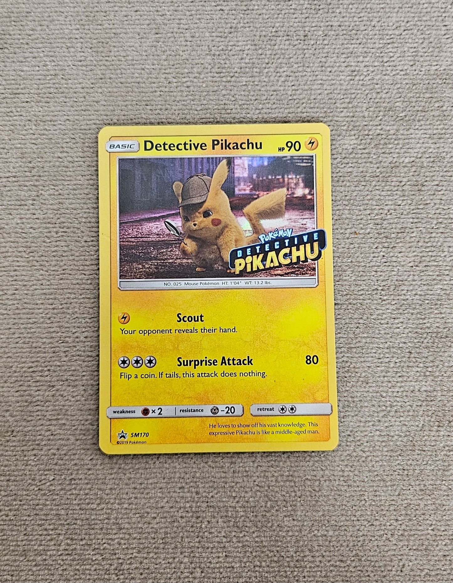 Detective Pikachu SM 170 Pokémon Promo Card Stamped