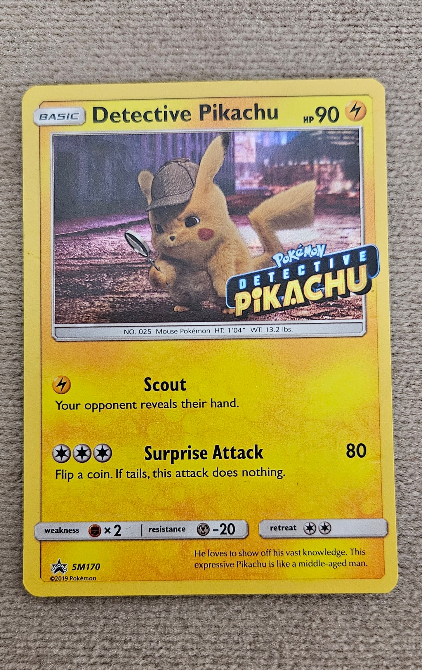 Detective Pikachu SM 170 Pokémon Promo Card Stamped