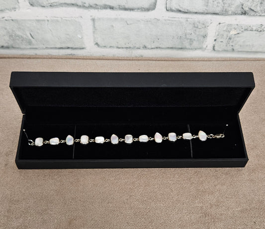 Delicate Sterling Silver Moonstone Bracelet