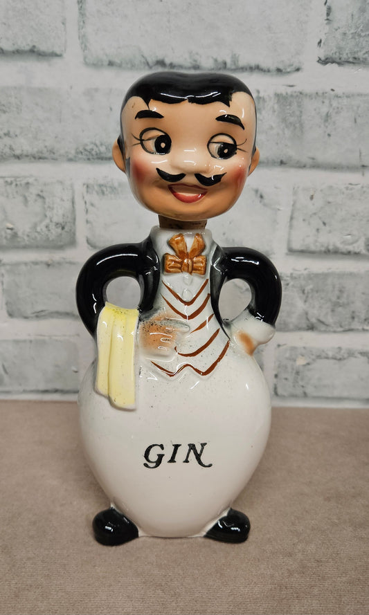 Vintage Ceramic Butler Gin Decanter