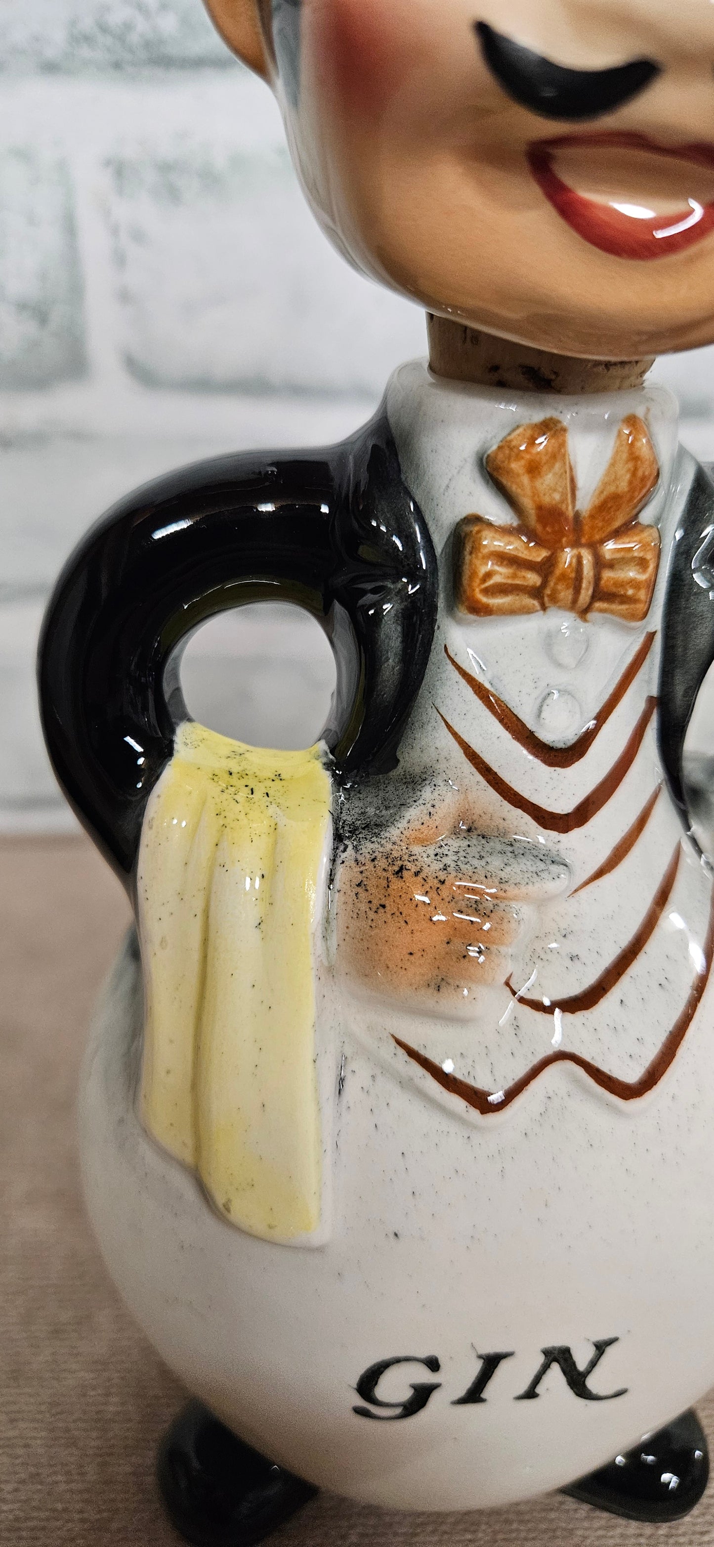 Vintage Ceramic Butler Gin Decanter