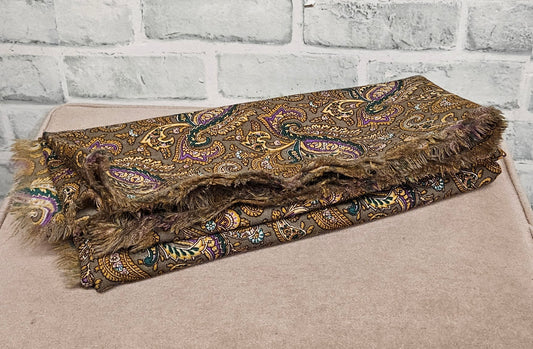 Vintage Liberty Paisley Print Square Wool Scarf