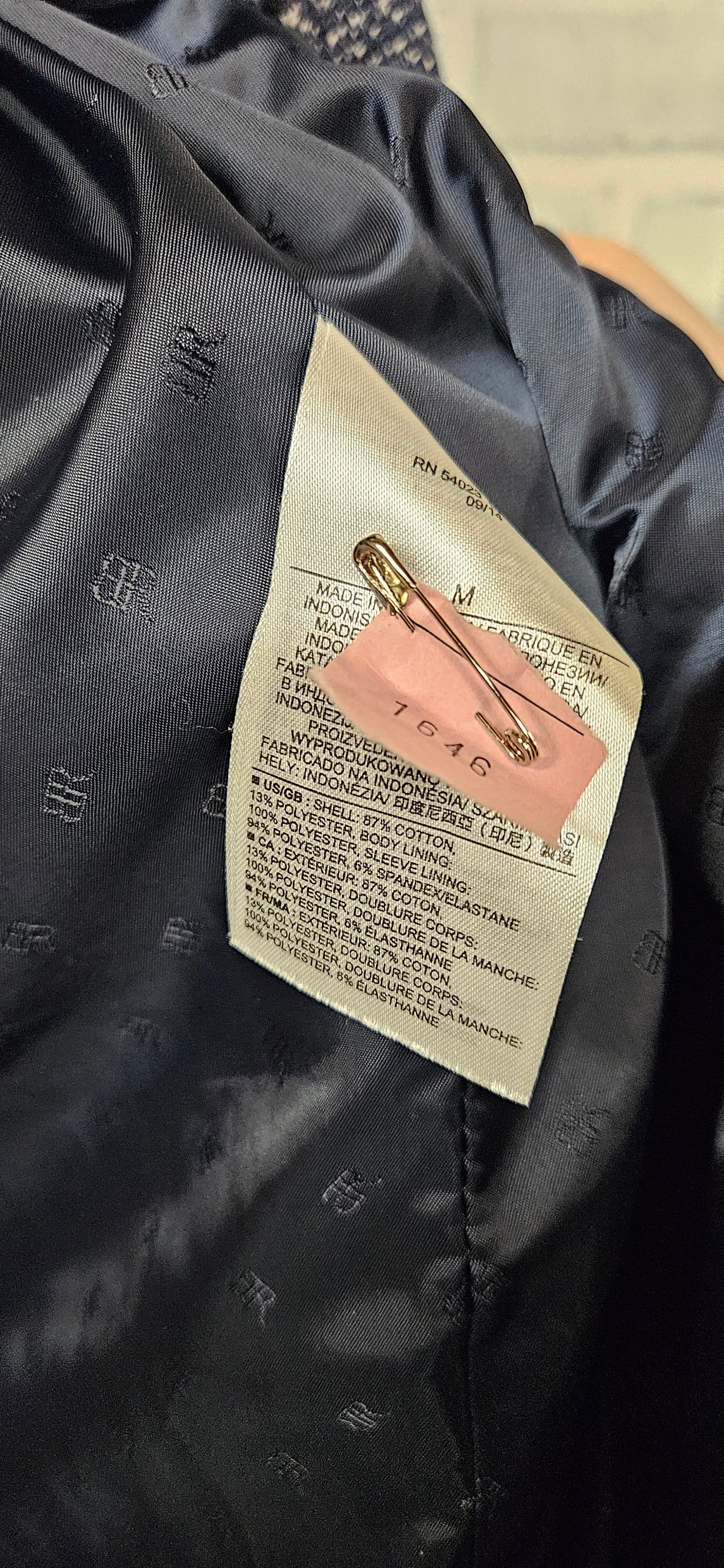 Banana Republic Blue and White Textured Cocoon Coat Size Medium