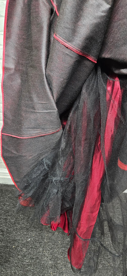 Debut Wine Red V-Neck Taffeta Maxi Dress Size 18