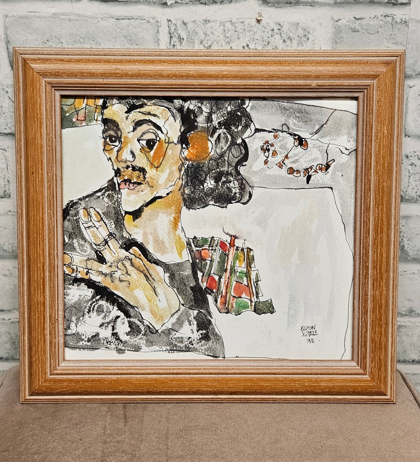 Watercolour Sketch 'Egon Schiele' by Linda Miles (1947-2020) 'Painter & Art Teacher'