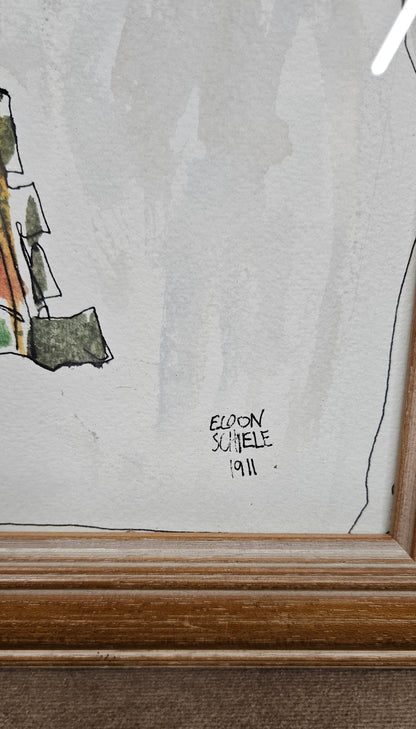 Watercolour Sketch 'Egon Schiele' by Linda Miles (1947-2020) 'Painter & Art Teacher'