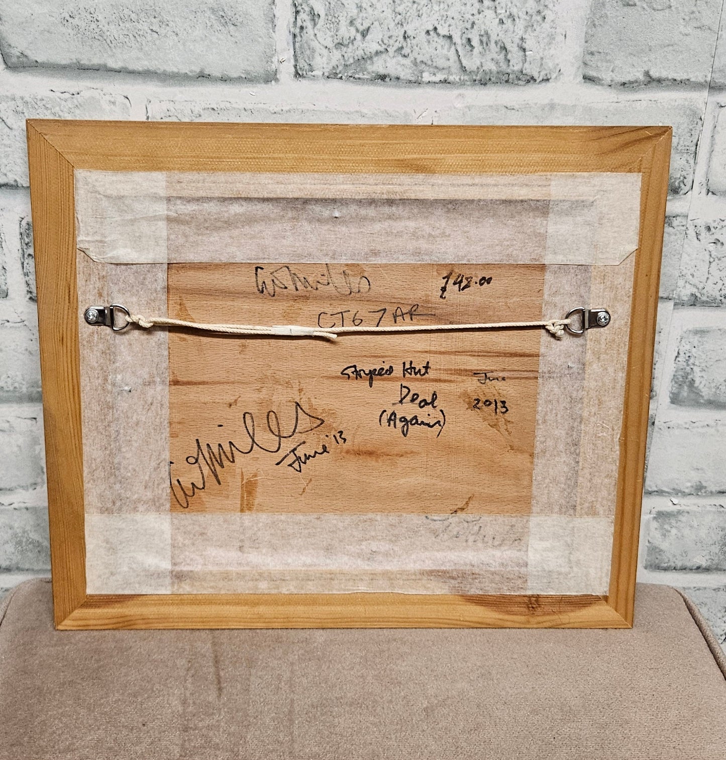 Marquetry Framed Striped Hut Deal June 2013 Wood Picture