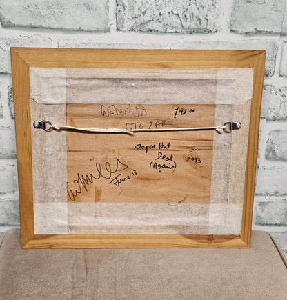 Marquetry Framed Striped Hut Deal June 2013 Wood Picture