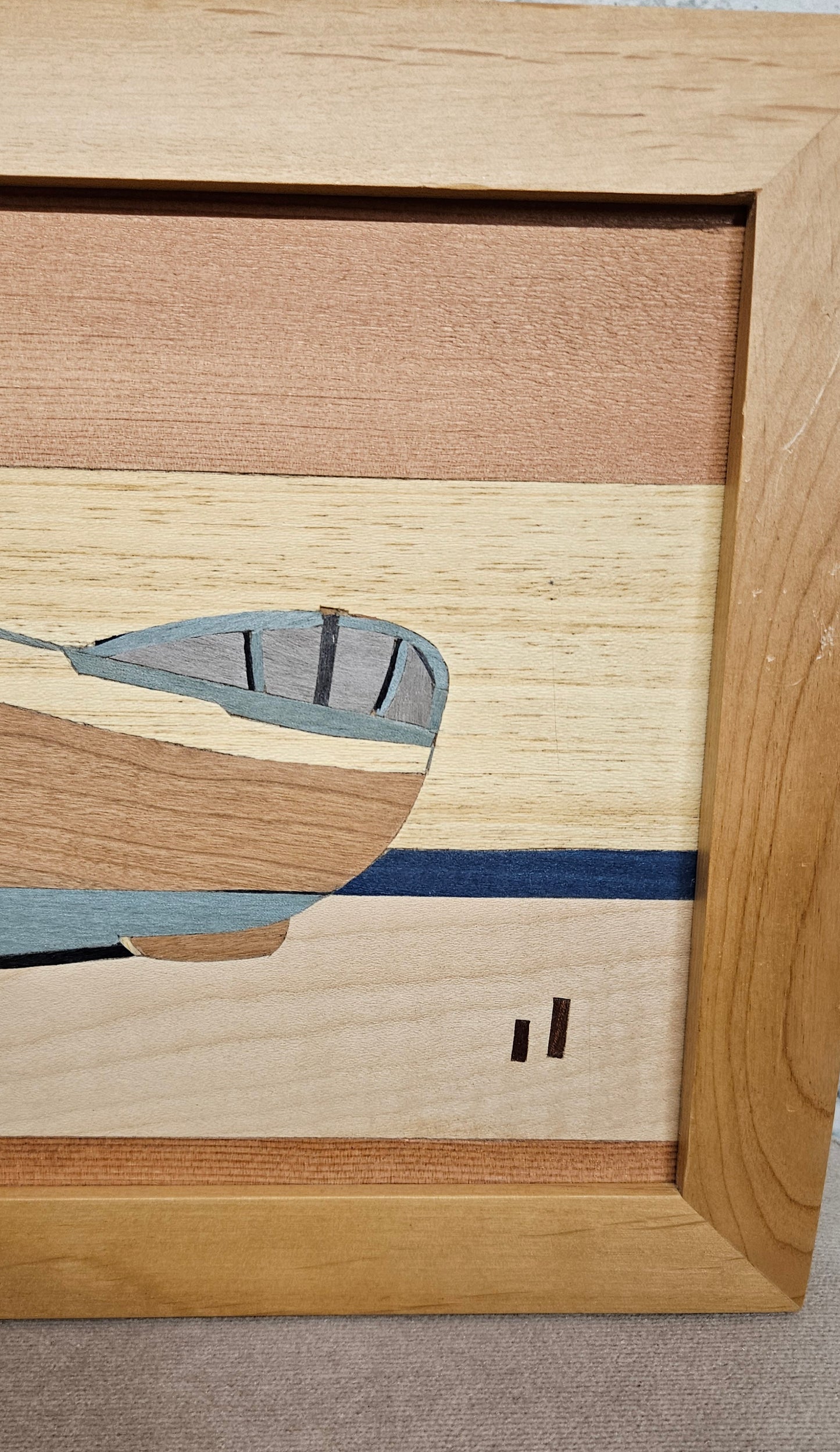 'BEACHED' Original Marquetry by Colin Miles February 2026