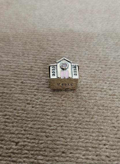 Pink Church Chappell Sterling Silver Charm