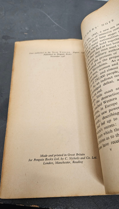 Hiroshima by John Hersey First Penguin Edition 1946 Penguin Paperback