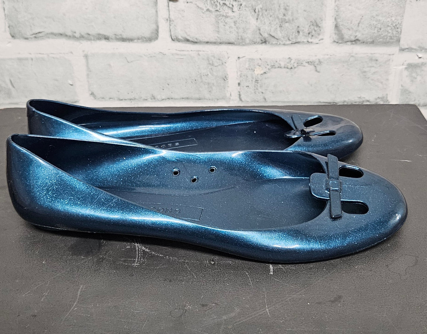 Marc Jacobs Blue Glitter Jelly Ballet Flats Size 39/6