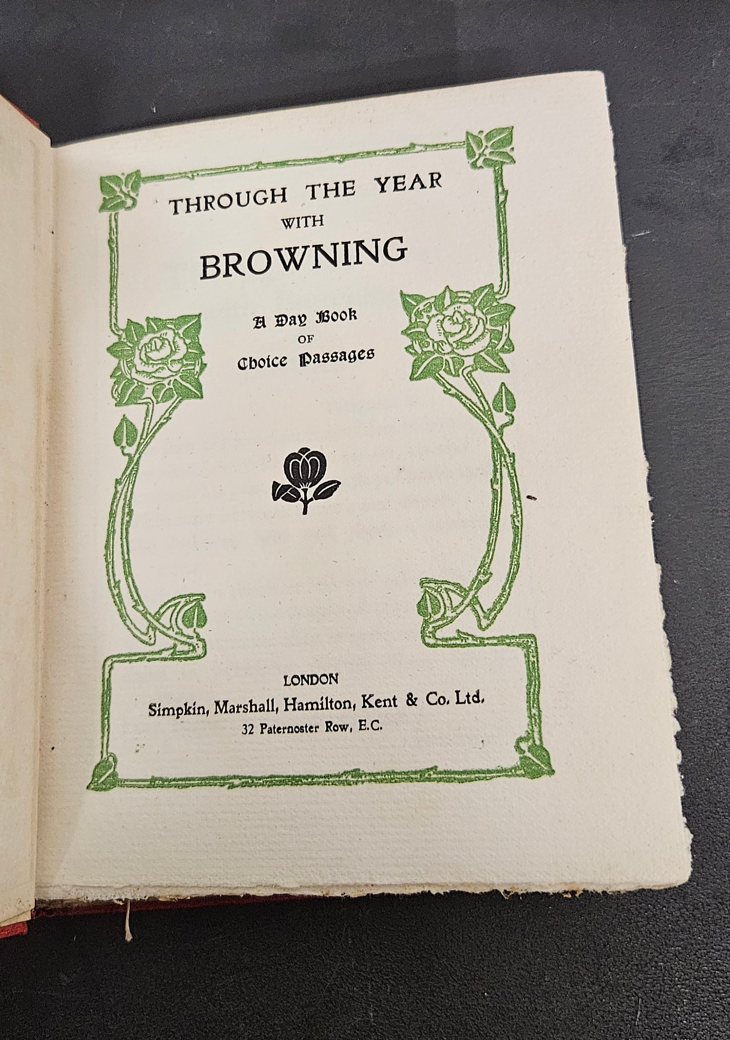 Through the Year with Browning A Day Book of Choice Passages Hardback
