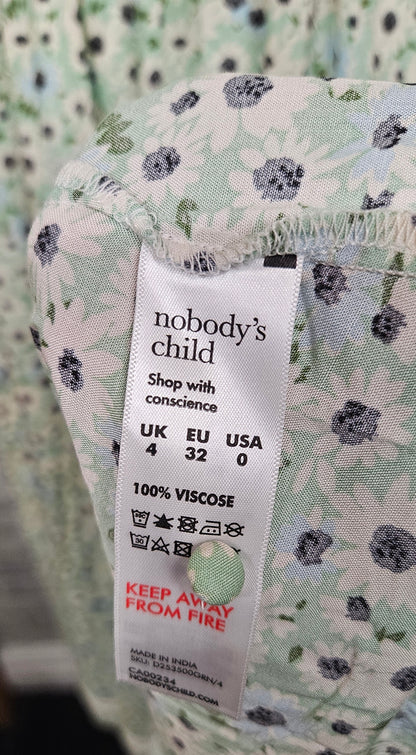 Nobody's Child x Elizabeth Scarlett Green Ditsy Saffy Midi Dress Size 4
