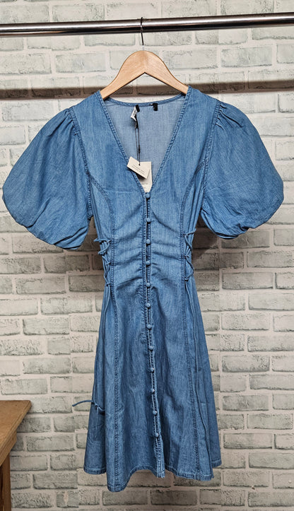 Nobody's Child Blue Magnolia Denim Mini Dress Size 4