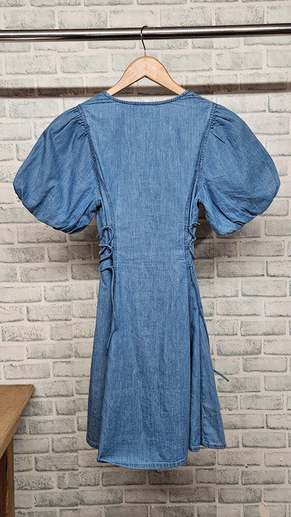 Nobody's Child Blue Magnolia Denim Mini Dress Size 4