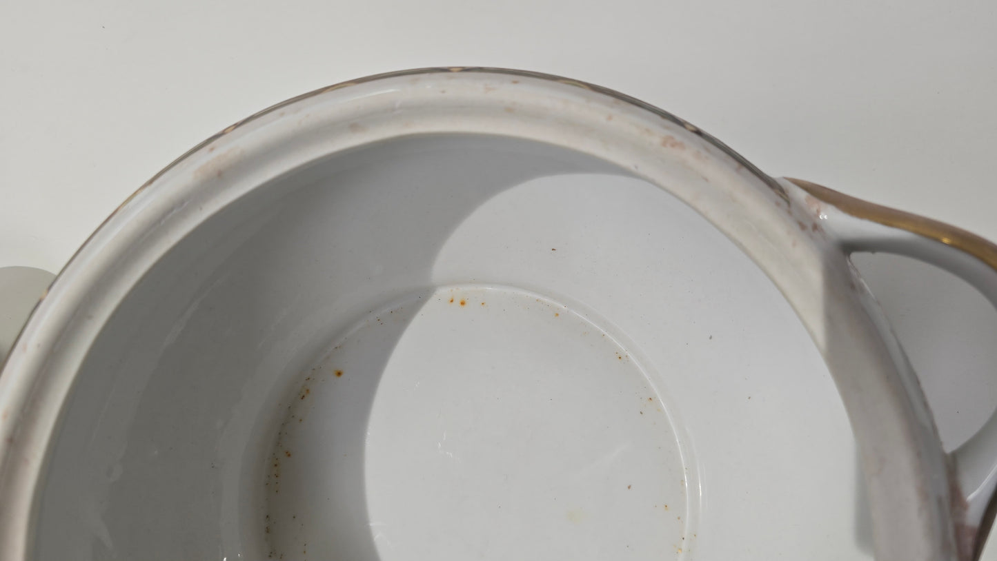 Moroccon Ceramic Soup Tureen Set - Lidded Bowl and Ladle