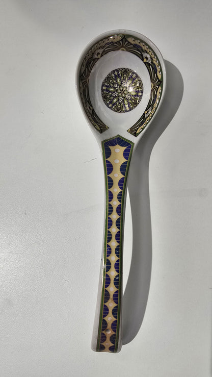 Moroccon Ceramic Soup Tureen Set - Lidded Bowl and Ladle