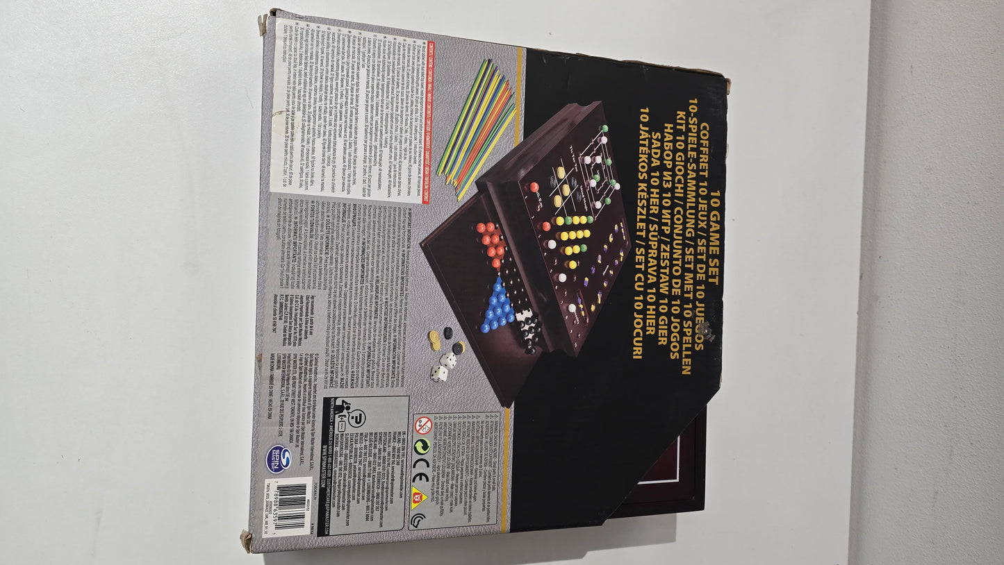Spin Master 10 Game Set in Wooden Cabinet