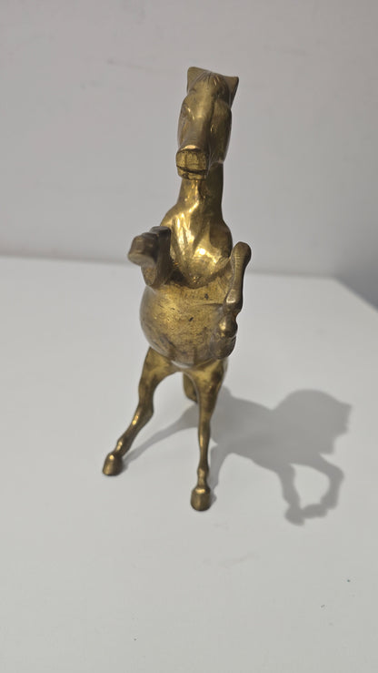 Pair of Brass rearing horse figurines