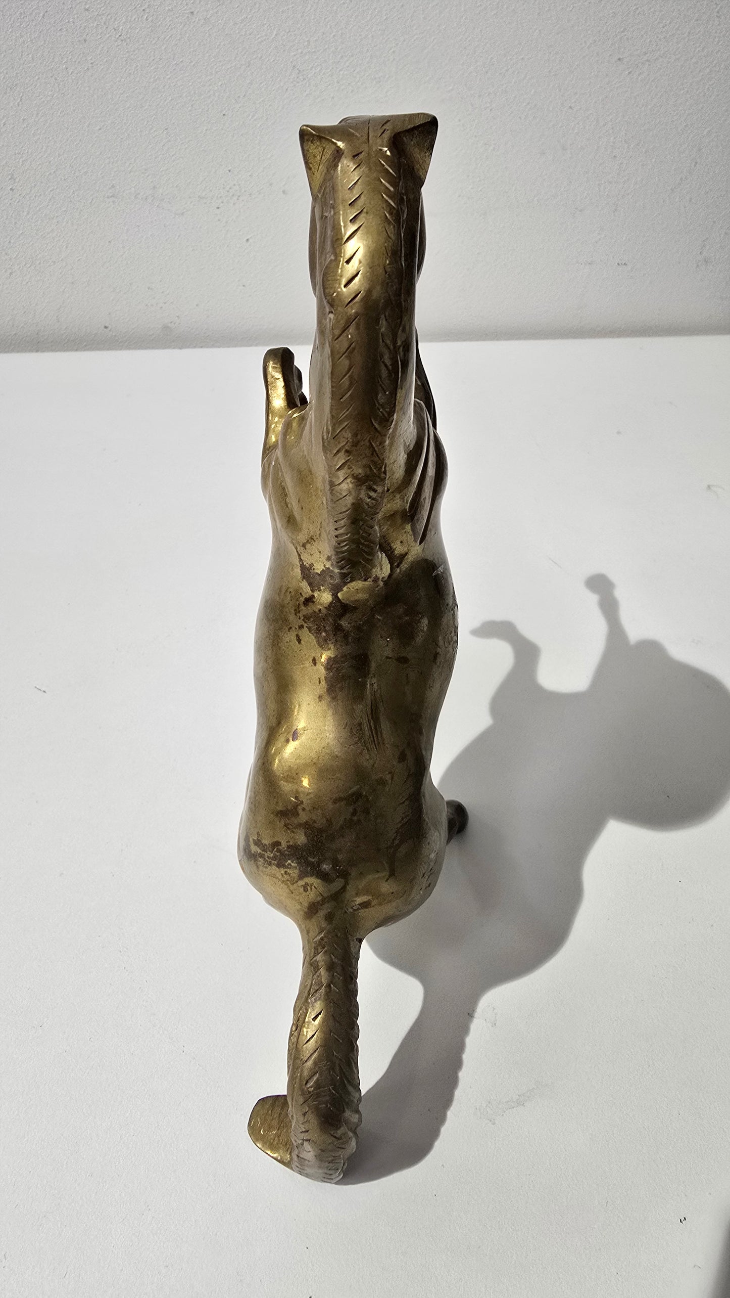 Pair of Brass rearing horse figurines