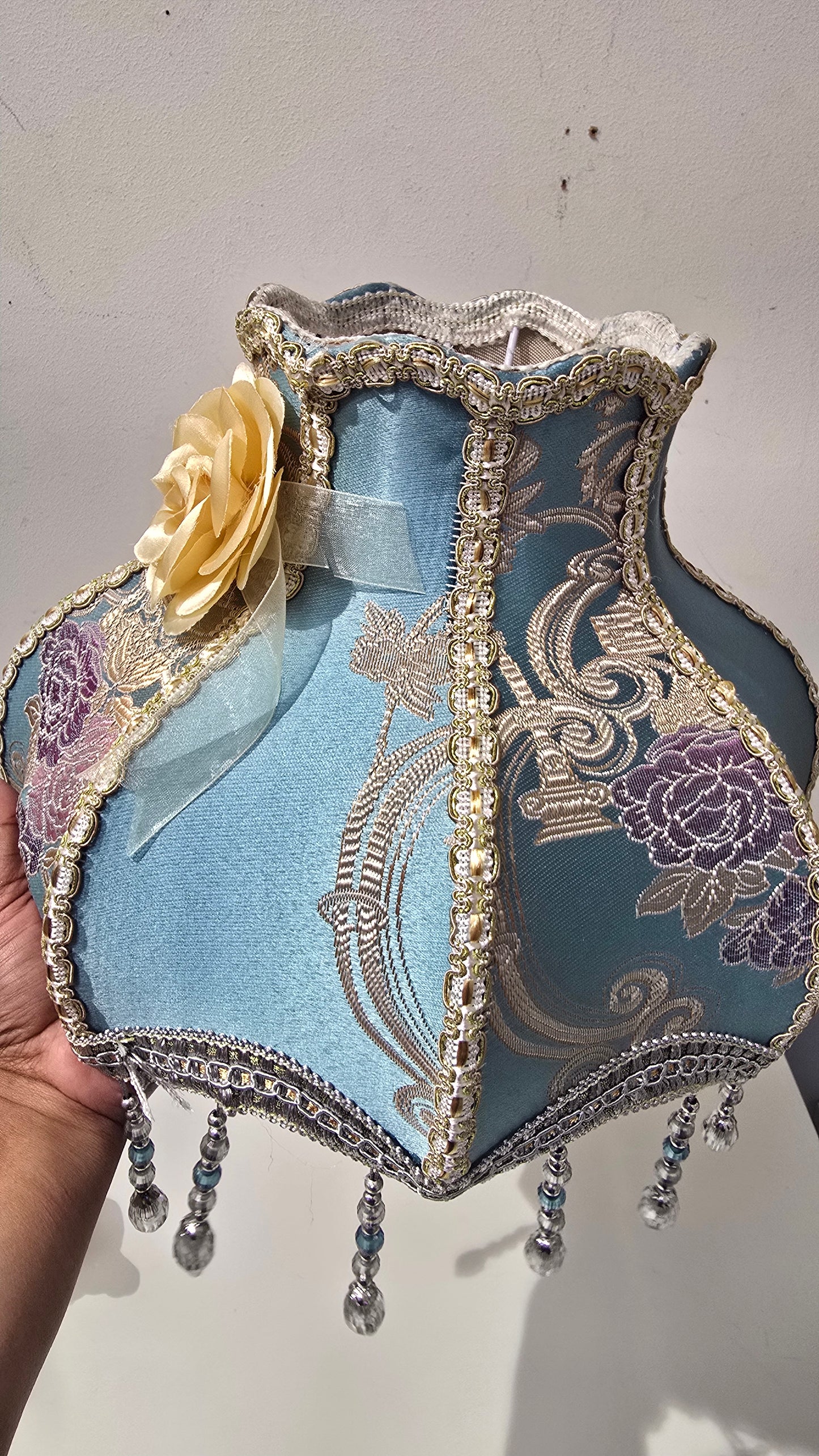 Victorian Inspired Lamp shade with beaded tassels