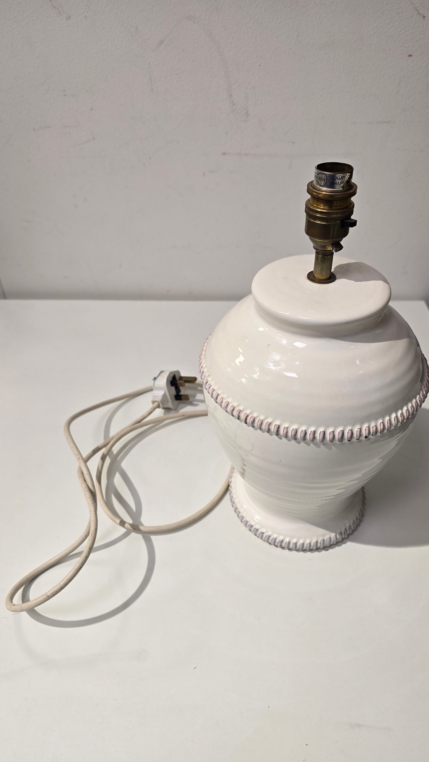 Vintage Laura Ashley White Ceramic Urn Shaped Lamp Base
