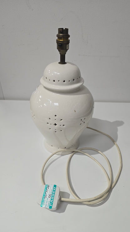 Vintage Laura Ashley White Ginger Jar Lamp Base