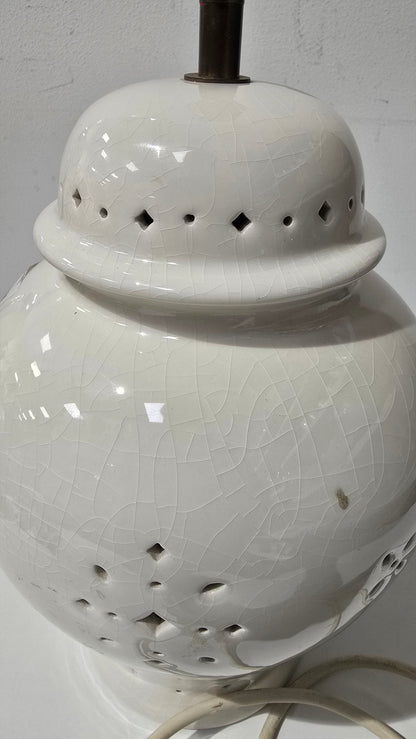 Vintage Laura Ashley White Ginger Jar Lamp Base