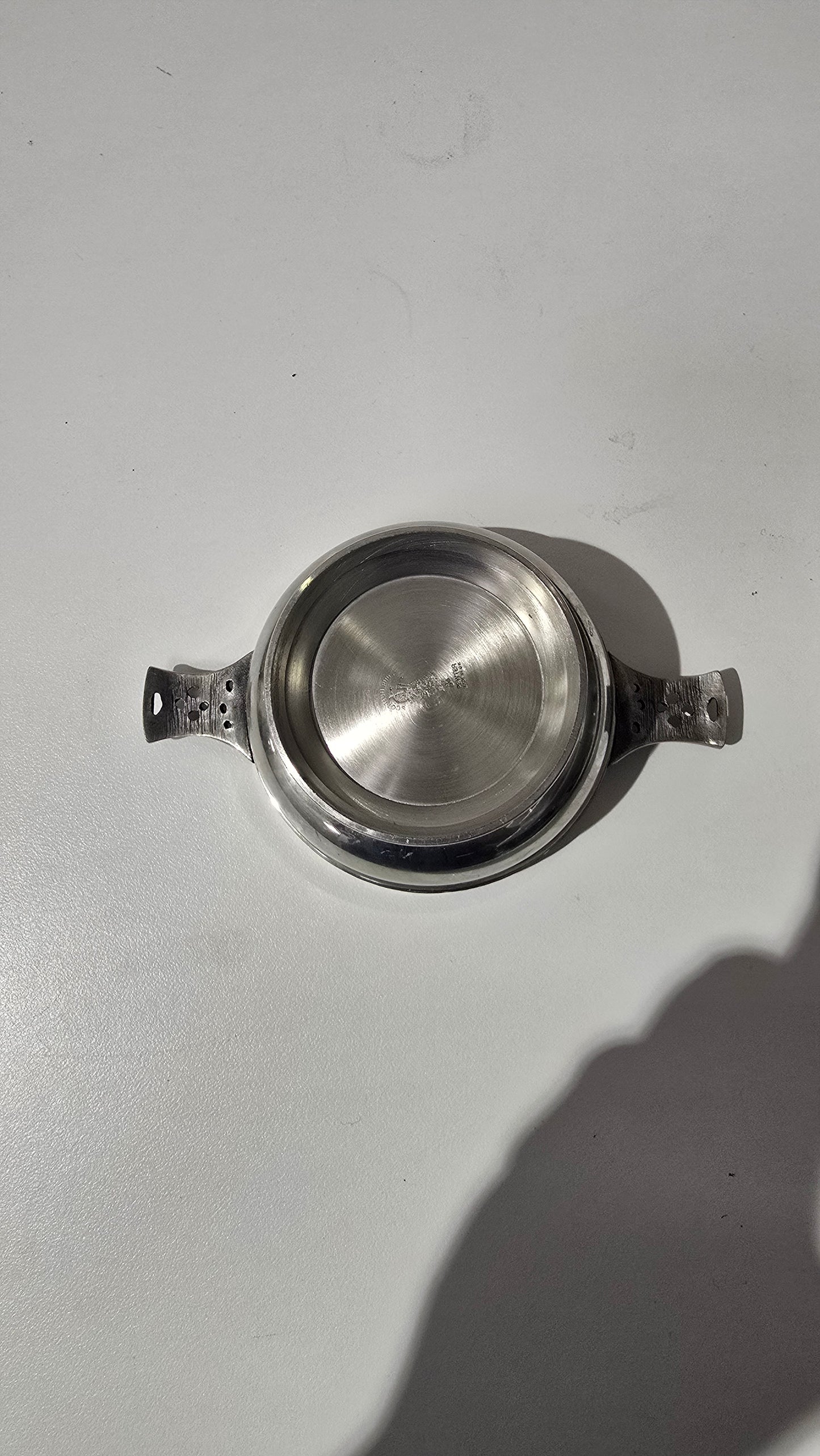 Vintage Scottish Piper Pewter Quaich Bowl
