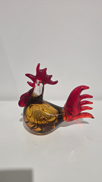 Murano Style Handblown Glass Rooster
