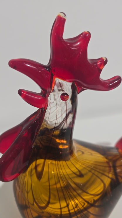 Murano Style Handblown Glass Rooster