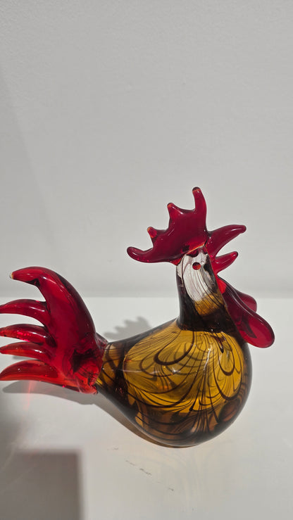 Murano Style Handblown Glass Rooster