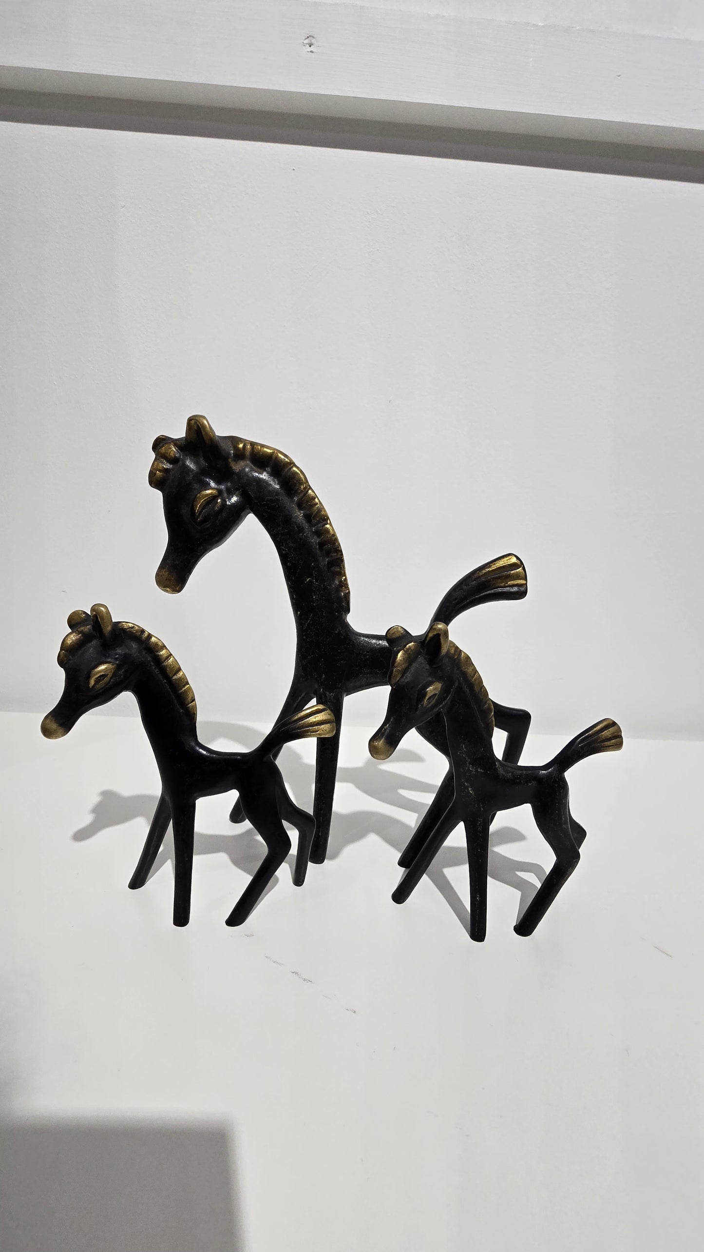 Vintage Walter Bosse Hertha Baller Brass Horse Figurine Set of 3