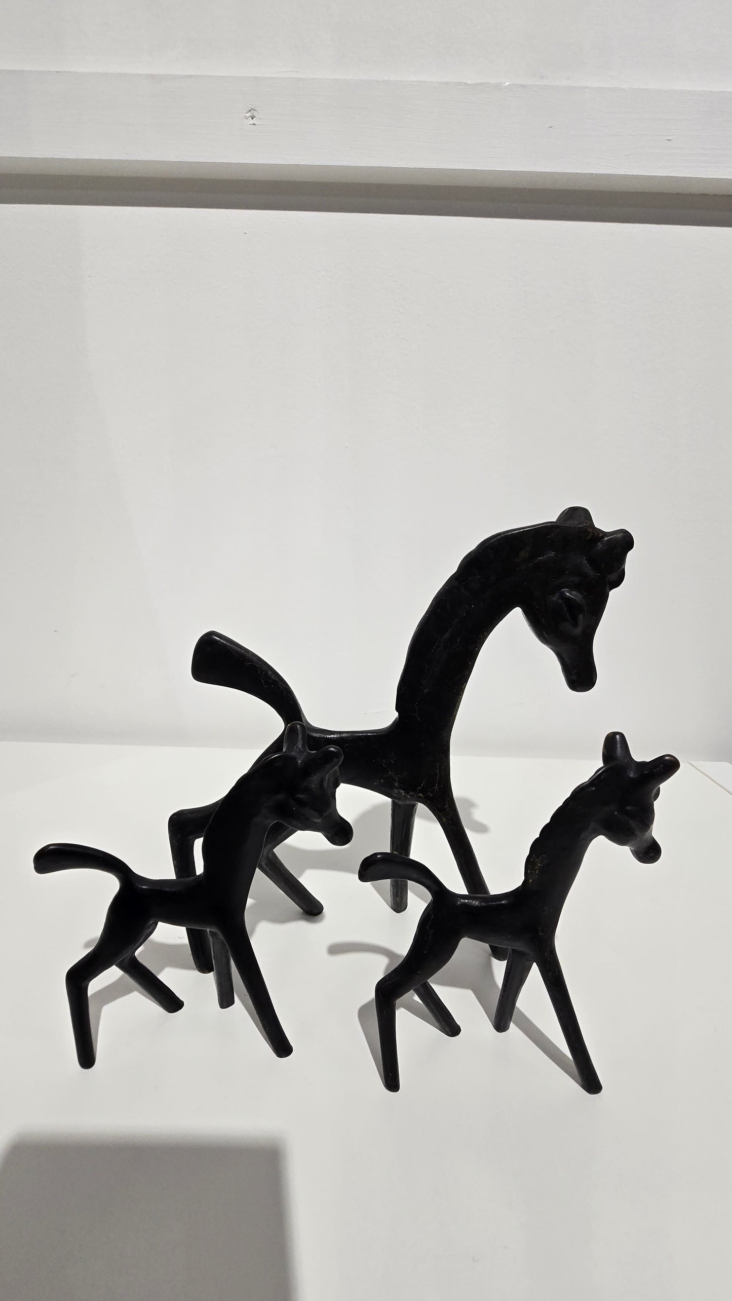 Vintage Walter Bosse Hertha Baller Brass Horse Figurine Set of 3