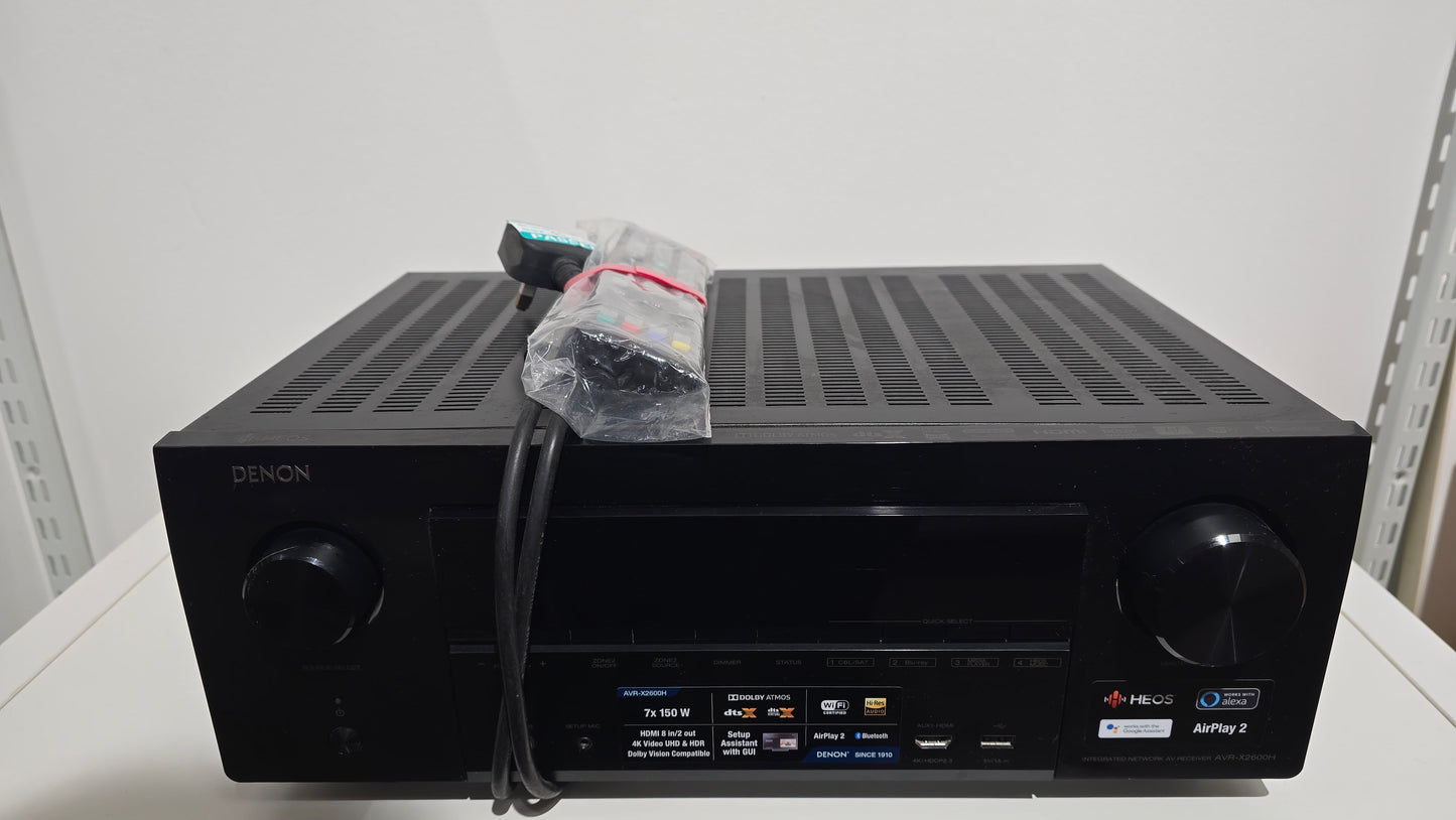 Denon AVR-X2600H 7.2 Channel 4K Ultra HD AV Receiver Dolby Atmos HEOS Black