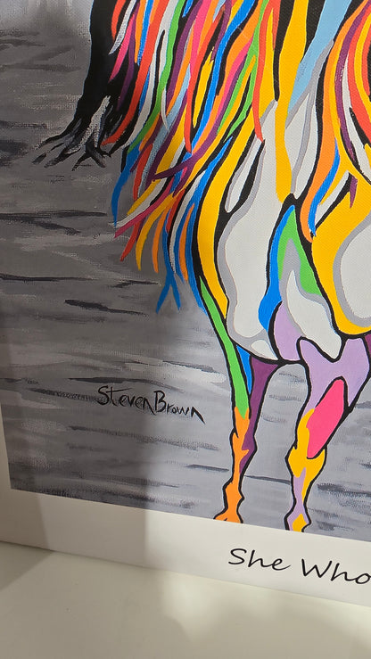 Steven Brown Hand Signed 'She Who is Brave' Canvas