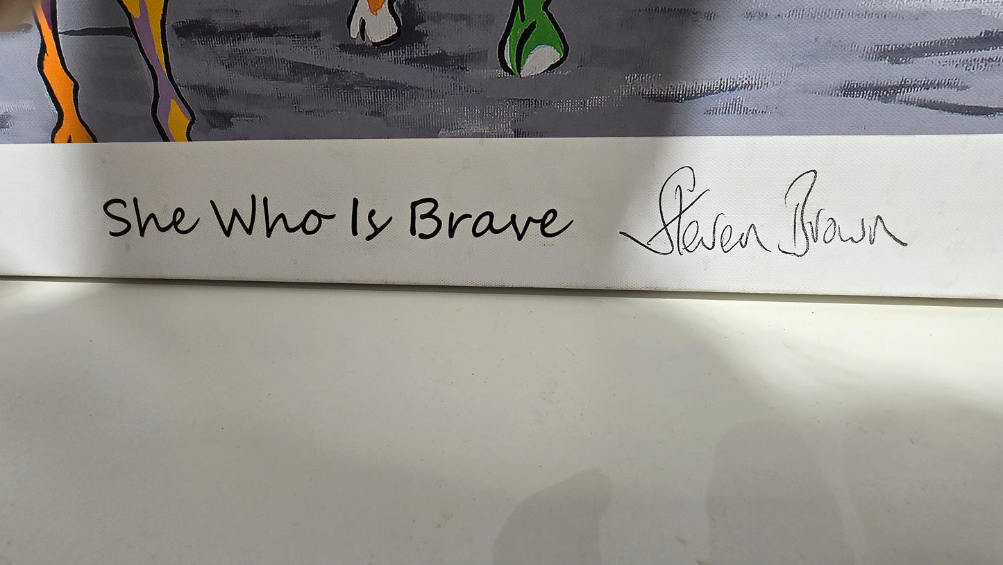 Steven Brown Hand Signed 'She Who is Brave' Canvas
