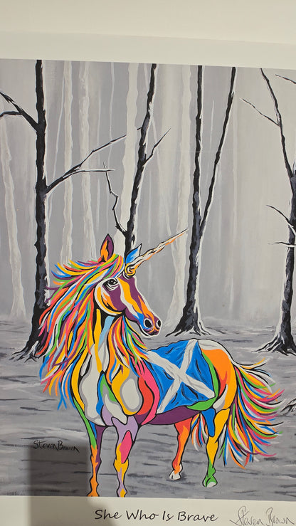 Steven Brown Hand Signed 'She Who is Brave' Canvas