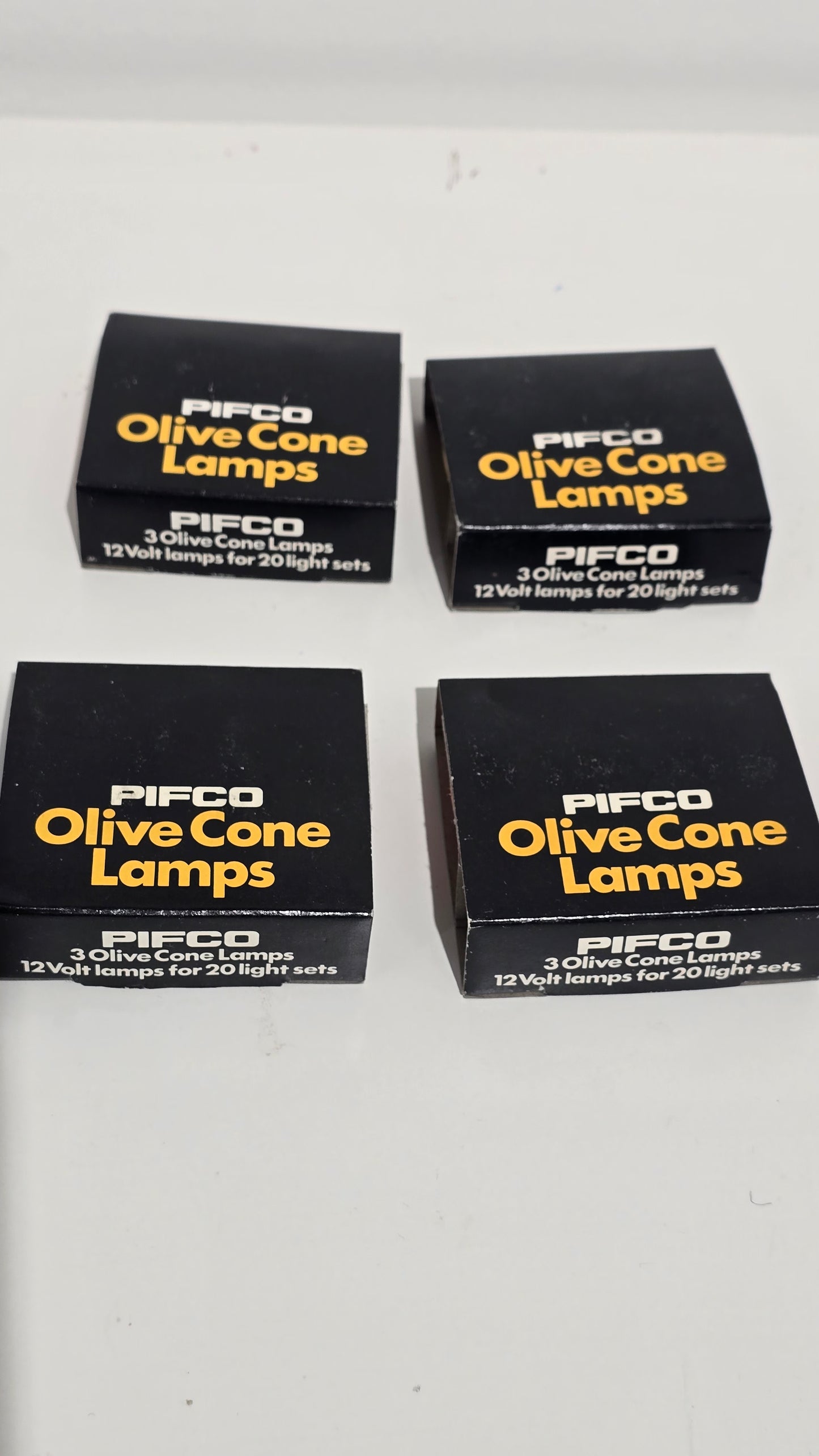 Vintage PIFCO Olive Cone Lamps Replacement Christmas Light Bulbs 4 Pack