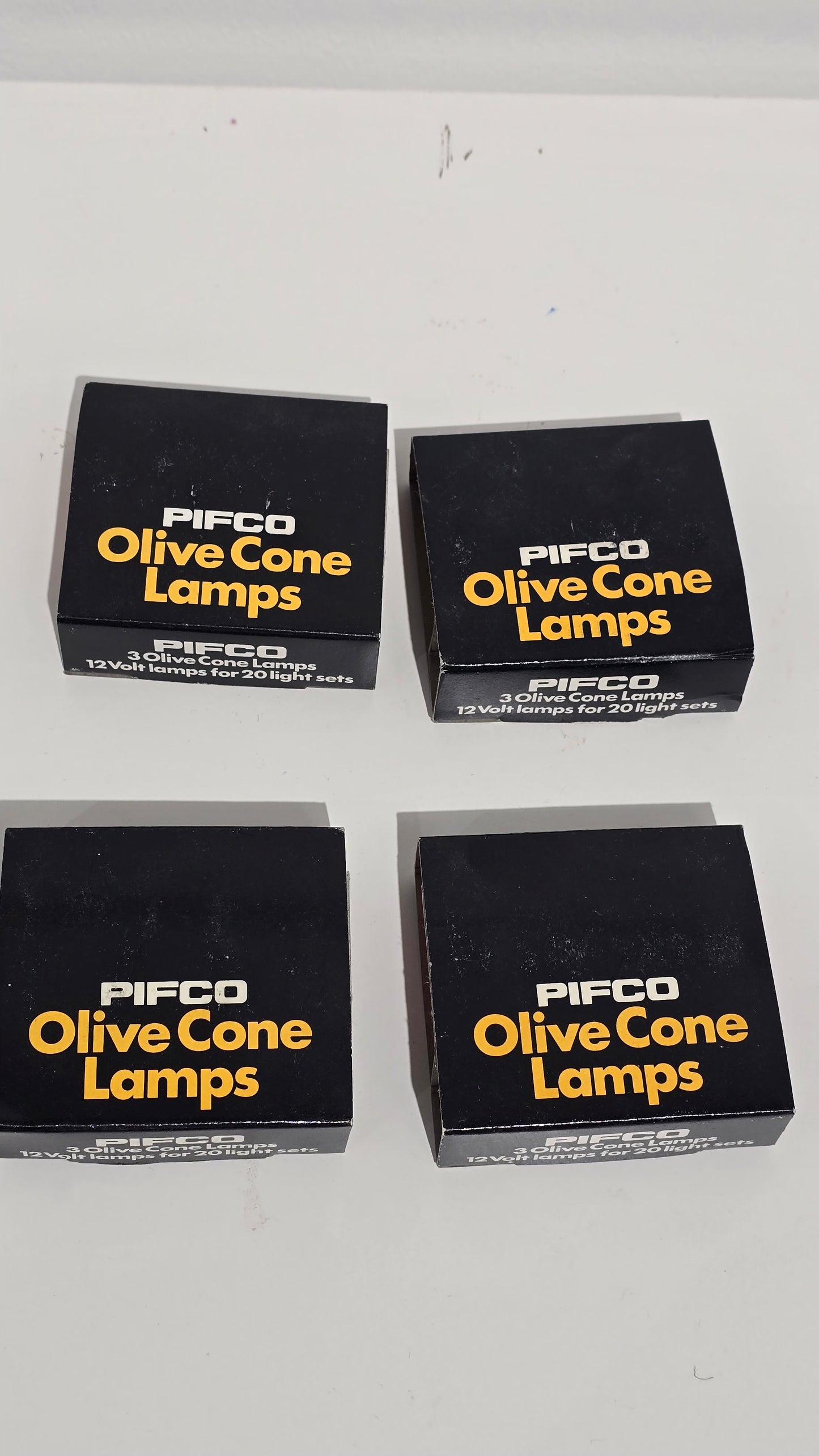 Vintage PIFCO Olive Cone Lamps Replacement Christmas Light Bulbs 4 Pack