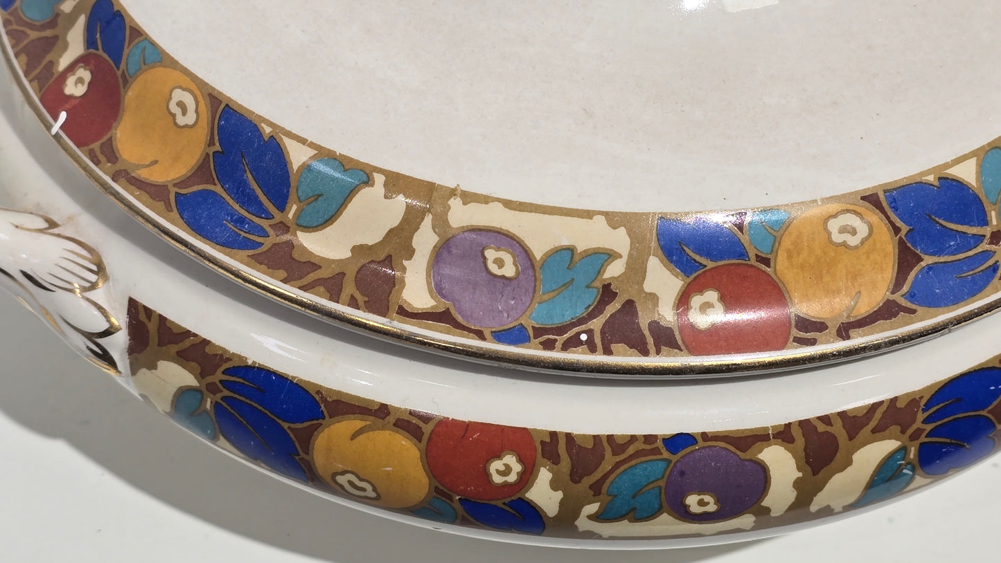 Trio set of Vintage Losol Ware Keeling & Co Berries 5665 Soup & Vegetable Tureens Lidded No Ladle