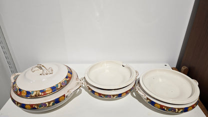 Trio set of Vintage Losol Ware Keeling & Co Berries 5665 Soup & Vegetable Tureens Lidded No Ladle